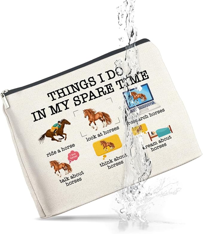 UPNEGE Horse Gifts Funny Makeup Bag for Women Horse Lovers Cowgirl