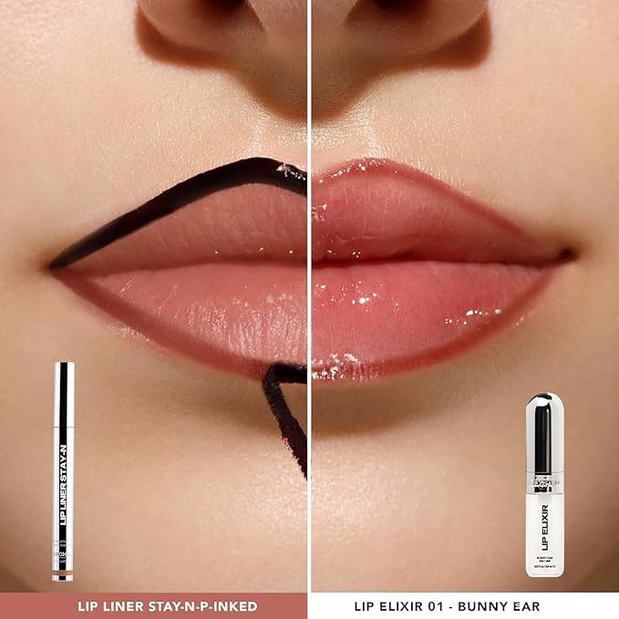 Sacheu Lip Liner STAY-N Peel Off & Lip Elixir Duo, p-INKED & Bunny Ear