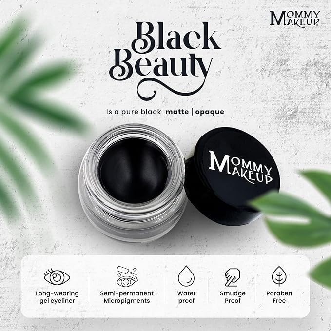 Mommy Makeup Waterproof Stay Put Gel Eyeliner Pot with Micropigments