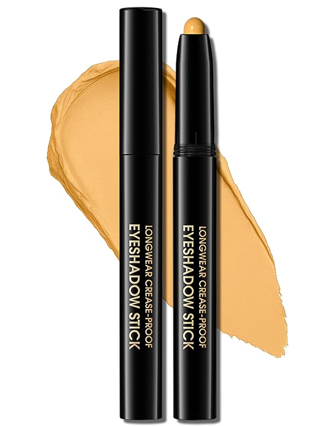 Erinde Waterproof Cream Eyeshadow Stick, Mustard Yellow Matte Eye Shadow Sticks, Cream to Powder Eyeshadow Crayon, Buildable & Blendable Long-Lasting Eye Shadow Stick, Vegan & Cruelty-Free, 07
