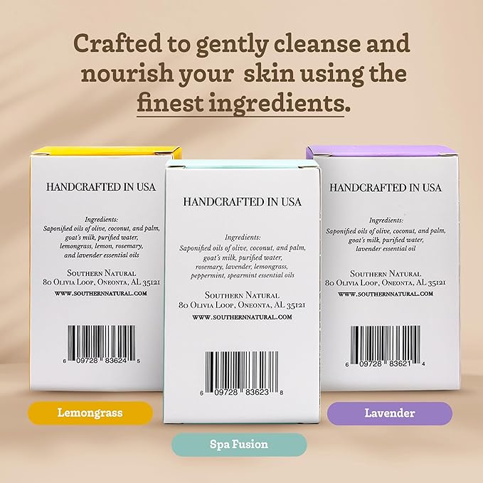 Southern Natural Goat Milk Soap Bar Variety, 3 Pack, Dry Sensitive Skin