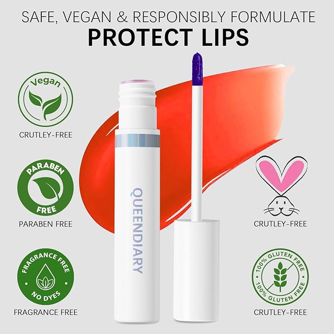 QueenDiary Lip Stain Peel Off Lip Gloss All Day Long Lasting Waterproof And Transferproof Lip Tint - Matte Finish Peel Off Lip Liner