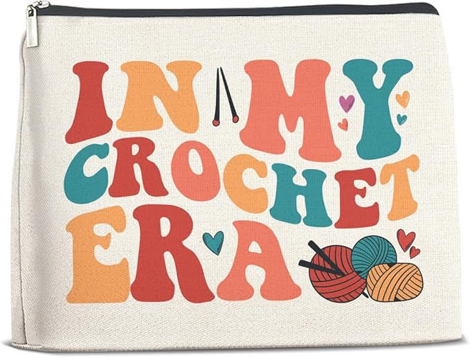 FYDHQSS Crochet Gifts Accessories for Women Crocheters Makeup Bag