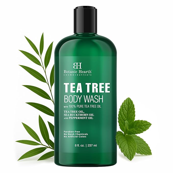 Botanic Hearth Tea Tree Body Wash – Refreshing Moisturizing Cleanser for Men & Women, Helps Soothe Skin, Sulfate & Paraben Free – 8 fl oz