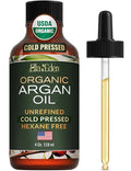 Organic Argan Oil for Hair, Face & Skin, 100% Pure USDA Certified 4 Oz