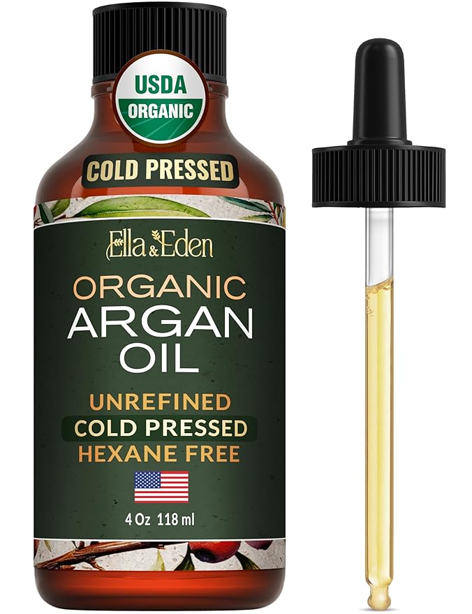 Organic Argan Oil for Hair, Face & Skin, 100% Pure USDA Certified 4 Oz