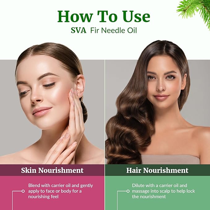 SVA Fir Needle Essential Oil, Glass Bottle with Dropper, 4 Fl Oz (118 ml)
