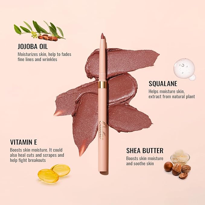 Oulac Waterproof Lipliner Pencil - Smooth and Creamy, Retractable Lip Makeup for Precision Application, Vegan & Cruelty-Free, LL06 Mulled Wine