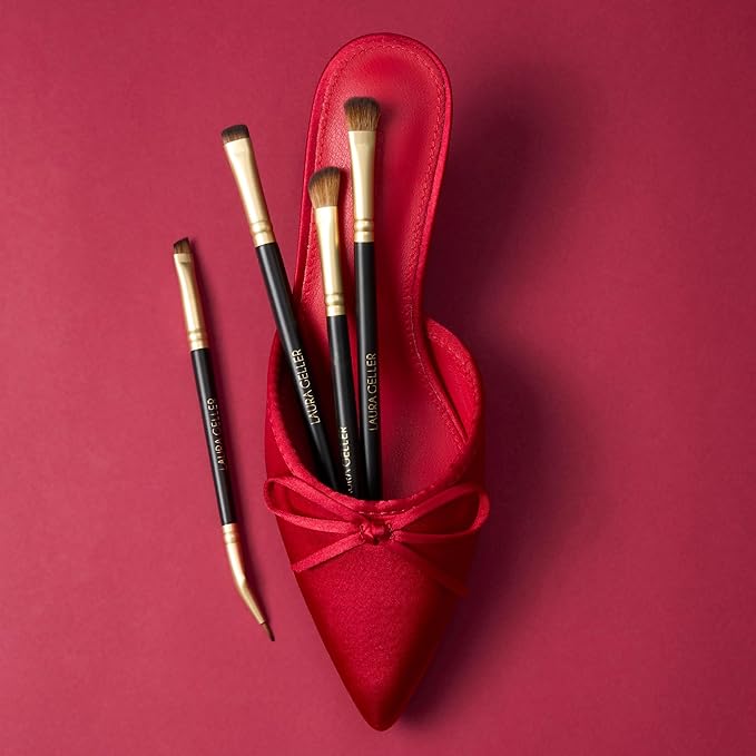 LAURA GELLER NEW YORK Cosmetic Professional Makeup Brushes - Cruelty-Free - 18 Shadow Skills Eyeshadow Brushes (4 Pack)
