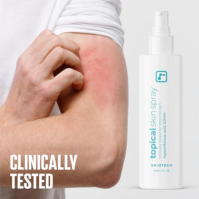 BRIOTECH Topical Skin Spray, Pure HOCl, Tattoo & Piercing Aftercare, Sea Salt Cleansing Solution, TSA Approved Travel Size, Hypochlorous Acid Facial Mist, Skin Care Relief for Bumps Scars & Blemishes