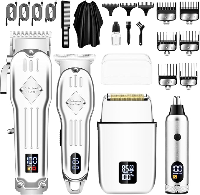 SUNNOW Hair Clippers and Trimmer Set, Electric Razor with Adjustable Speed