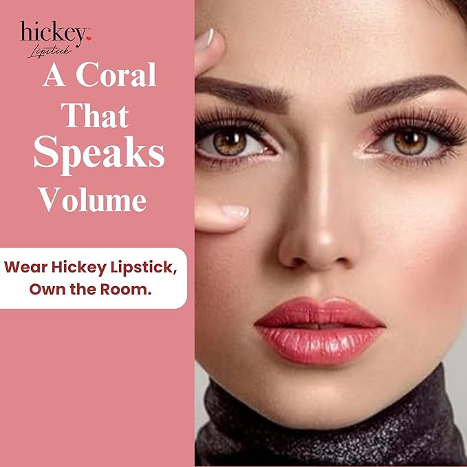 Hickey Lipstick Refill – Beach Babe (Coral), Hydrating Jojoba Oil, Vegan