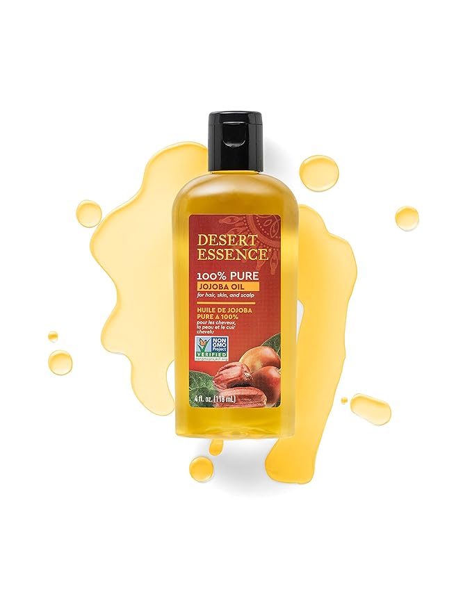 Desert Essence 100% Pure Jojoba Oil for Hair, Skin and Scalp, 4 fl oz