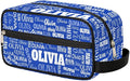 KFNHN Personalized Name Makeup Bag, Custom Women Cosmetic Bag Royal Blue
