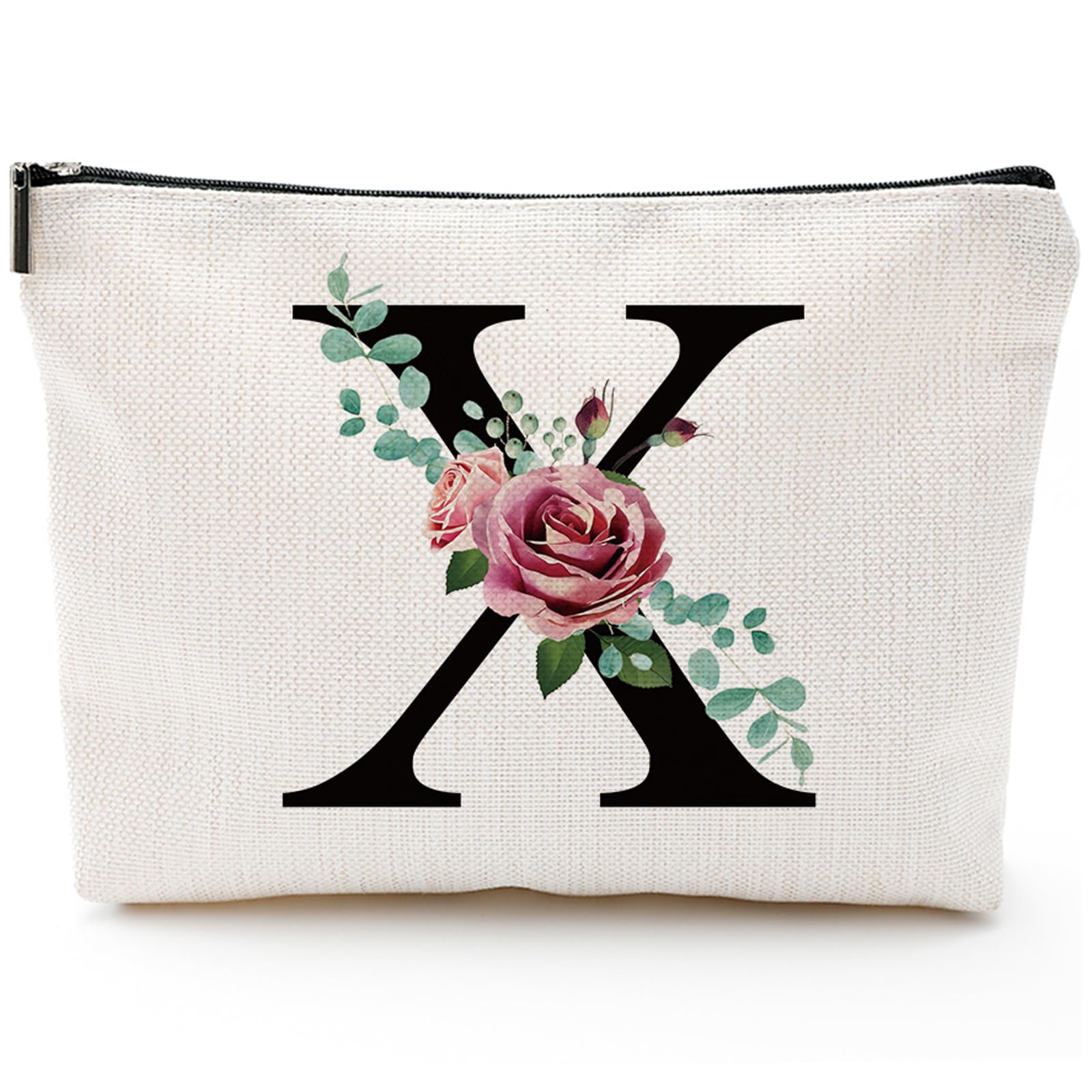 A-Z Personalized Makeup Bag, Monogrammed Bridesmaid Presents Cosmetic Bag, Portable Stationary Storage Organizer, Friendship Travel Makeup Bags