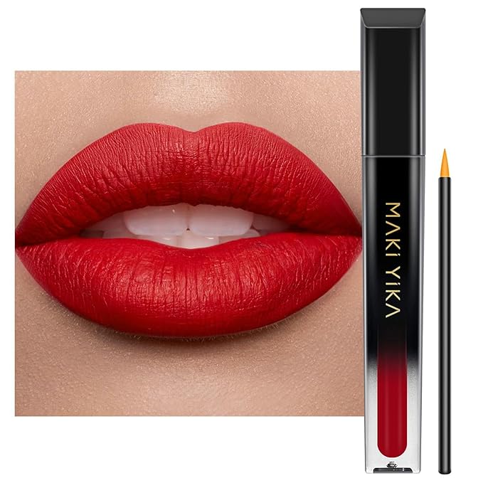 MAKI YIKA Red Lipstick Matte Liquid for Women Color Stay Long Lasting Lipsticks