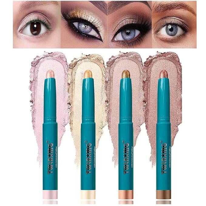TWLBXMG Eyeshadow Stick Eye Shadow Brightener Stick Eyeliner Pencil Cream Shimmer Glitter Smooth Eyeshadow Stick Pencil Nude Korea Primer Highlighter Natural Waterproof Long Lasting Gray Black # 05