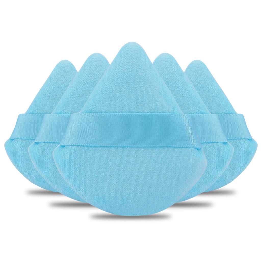 Powder Puff Daubigny 6 PCS Makeup Puff Face Soft Triangle Powder Puffs for Loose Powder Mineral Powder Body Powder Velour Cosmetic Foundation Sponges Blender Makeup Tools(Blue)