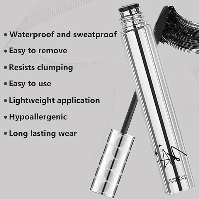 Black Mascara for Older Women 60 Plus, Prime Waterproof Volume and Length for Hypoallergenic Máscara with Long Lasting, Hypoallergenic, Lightweight for Sensitive Eyes-01