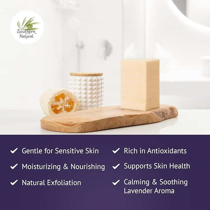 Southern Natural Goat Milk Soap Bar Lavender, 1 Pack, Dry Sensitive Skin