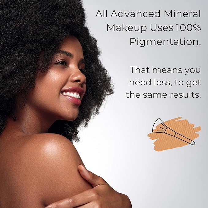 Advanced Mineral Makeup 4-in-1 Pressed Foundation Powder with Natural SPF, Concealer & Finishing for Medium to Full Coverage Foundation, Mineral-Based (Halle,.35 oz)