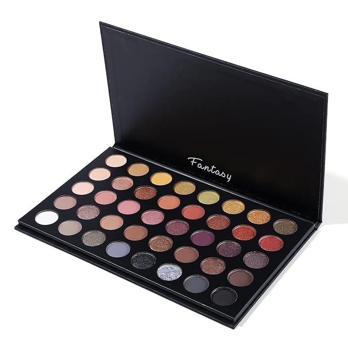 UCANBE Professional Neutral Smokey Eyeshadow Makeup Palette, Matte Shimmer Metallic Black Grey Dark Goth Eye Shadows for Halloween, Pigmented Warm Smoky Naked Nude Rosy Gold Brown Pallet Make Up Kit