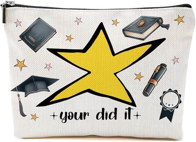 BQXH Graduation Gifts Makeup Bag Cosmetic Bag, Senior Night Gifts Congrats Grad Travel Organizer Zipper Pouch Graduation Gift for Women Doctorate PHD Master Degree Female Her College Senior