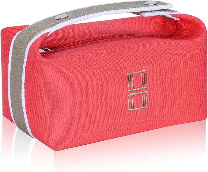 Sluxa Toiletry Bag for Women, Fashion Pink travel Toiletry Bag, Hanging canvas makeup Bag Organizer for Wome (Full Update)