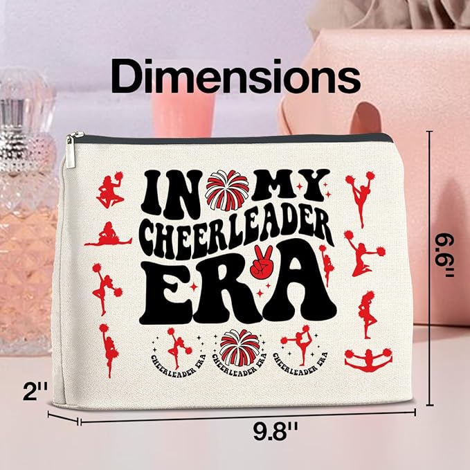 UPNEGE Cheerleader Gifts Makeup Bag Cheerleading Team Gifts for Women Cheerleader in My Cheerleader Era Zipper Makeup Pouch