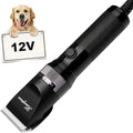 Hansprou Dog Clippers for Grooming, 12V Professional Dog Clippers，Heavy Dutt Corded Pet Hair Trimmer Pet Trimmer for Thick Hair with Guard Combs Brush