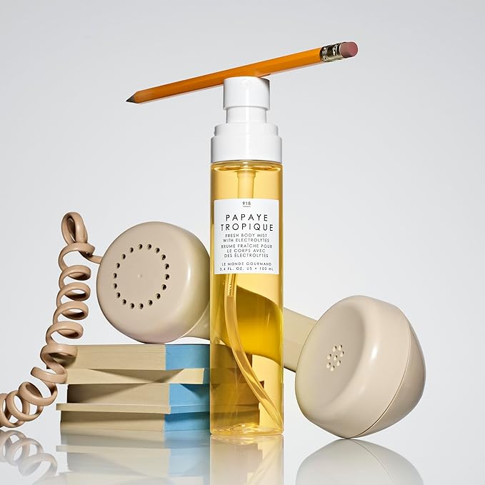 Le Monde Gourmand Papaye Tropique Fresh Mist for Women, Hydrating Body Spray with Electrolytes, Papaya Pineapple Mandarin Scent, Vegan & Cruelty Free, 3.4 fl oz (100 ml)