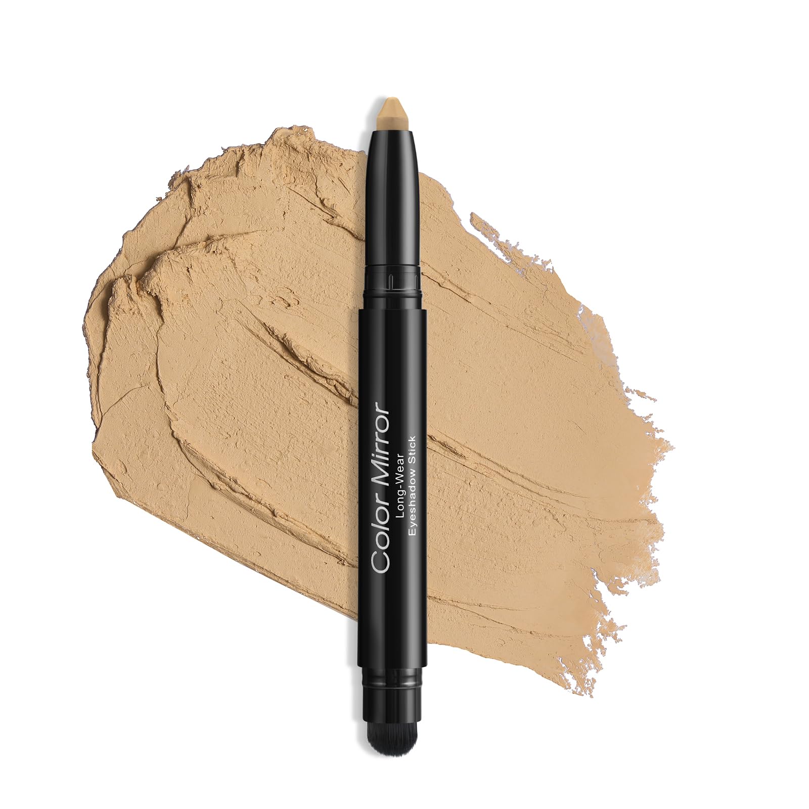 Color Mirror Longwear Cream Eye Shadow Sticks(25 Matte Milk Tea), Smudge-Proof, Waterproof Eyeshadow,Silky Formula Glitter With Makeup Brush,Nude Eyeshadow Stick