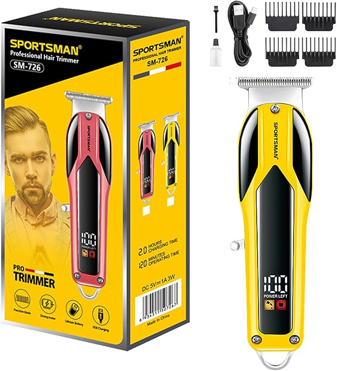 CACRTY Hair Clippers for Men, Cordless Clipper and Trimmer Set, Clippers for Hair Cutting Kit with LCD Display, Long Battery Life, R-Shaped Rounded Corner Design,Powerful Motor, Gifts for Men