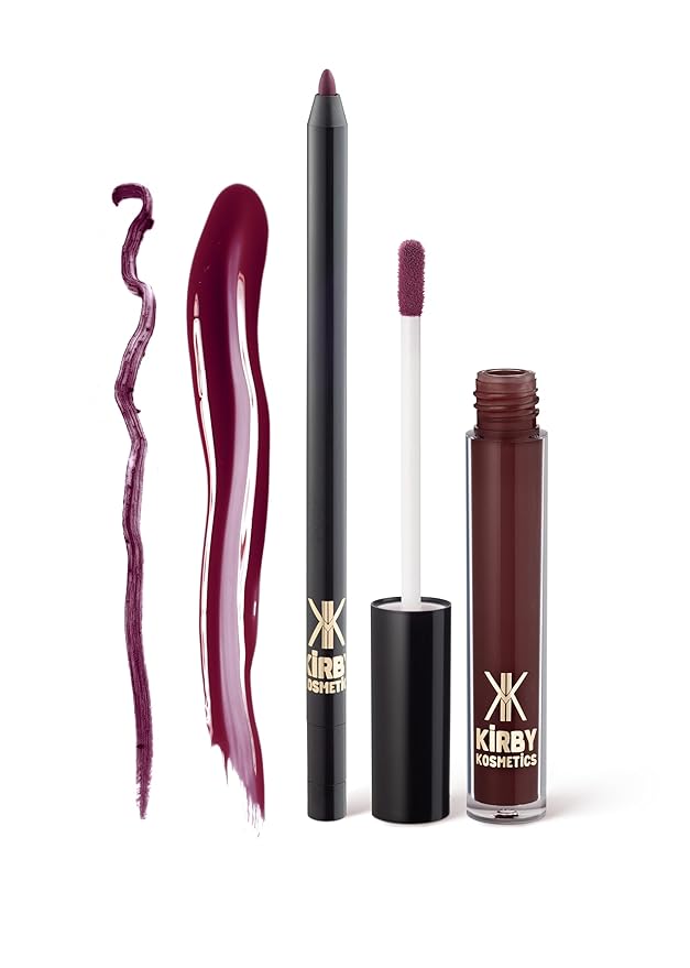 Kirby Kosmetics Lip Kit Duo – Goddess Energy - TikTok-Viral Precision Liner & Glossy Liquid Lipstick, Clean 2-Step Set with Hydrating Long-Wear Color – Bold Inclusive Beauty for Everyday Konfidence