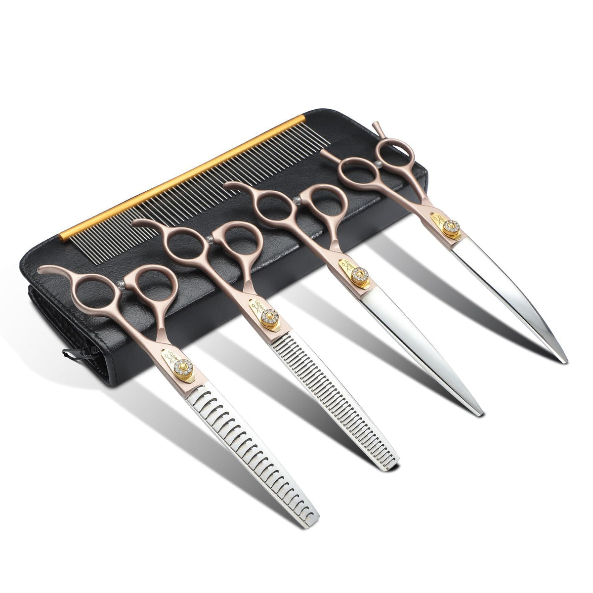 JASON Curved Dog Grooming Scissors - 7.5" Professional Pet Shears Ergonomic