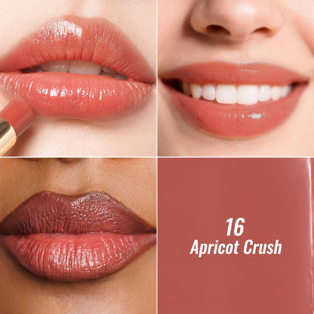 Oulac Moisture Nude Red Lipstick for Women, Hydrate Tinted Lipstick for Mother's Day, Tinted Lip Balm for Dry Lips, Juicy Look, Glossy Finish, Vegan, Cruelty-Free (16)