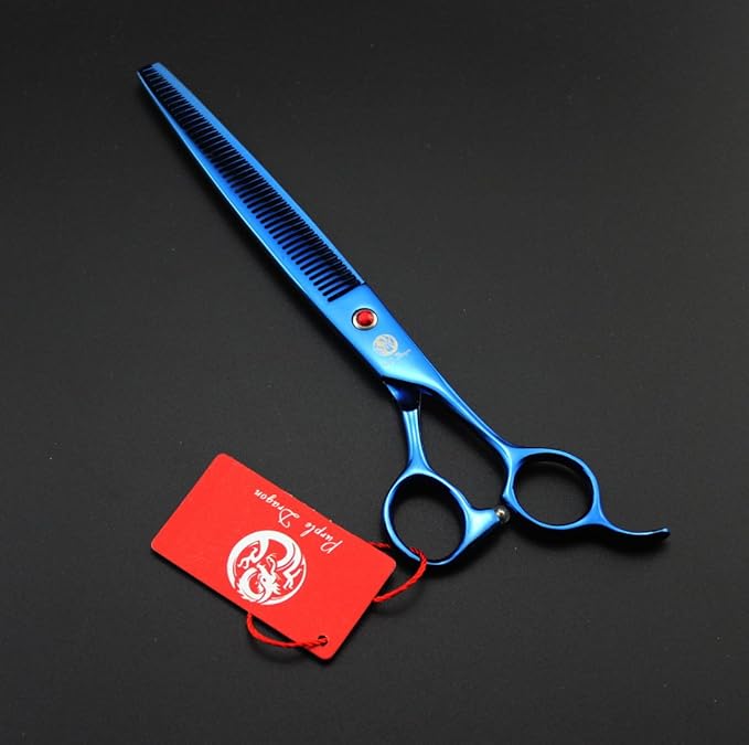 Purple Dragon 8 inch 3 in 1 Professional Pet Grooming Thinning(Blue)