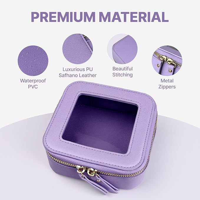 FASAOH Small Clear Makeup Bag Travel Cosmetic Case, Portable Make Up Organizer Traveling Compact Car Bag for Essentials Transparent Toiletry Bag with Zipper