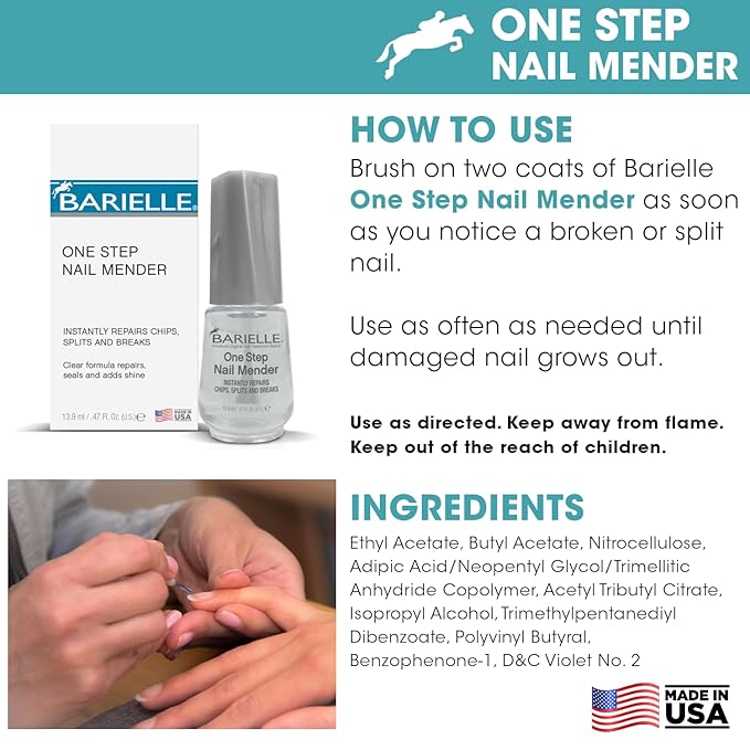 Barielle One Step Nail Mender.47 oz. - Repairs Split, Chipped and Damaged Nails Clear