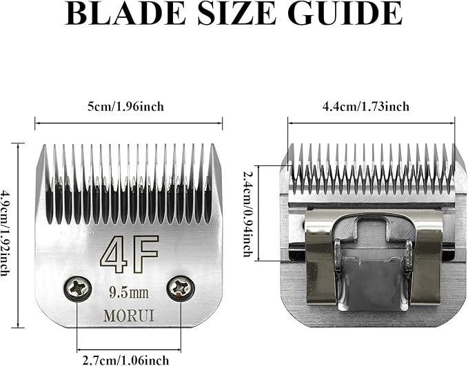 morui 4F Cut Length 3/8"(9.5mm) Detachable Pet Dog Clipper Blades UltraEdge Series Clipper Blades for Dog Grooming Compatible with Most Andis,Oster A5 Wahl KM Series Clippers