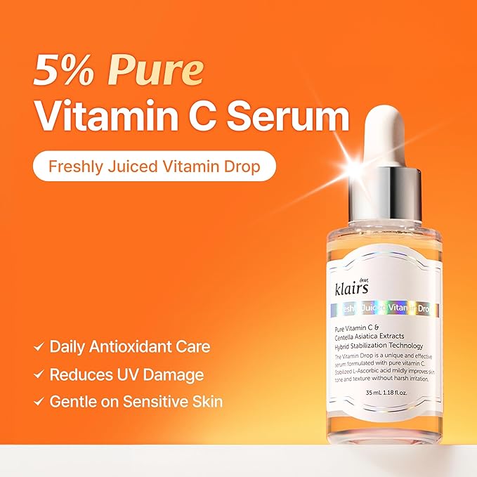 DearKlairs Vitamin C Serum | Dark Spot Care for Sensitive Skin, 1.18 fl oz