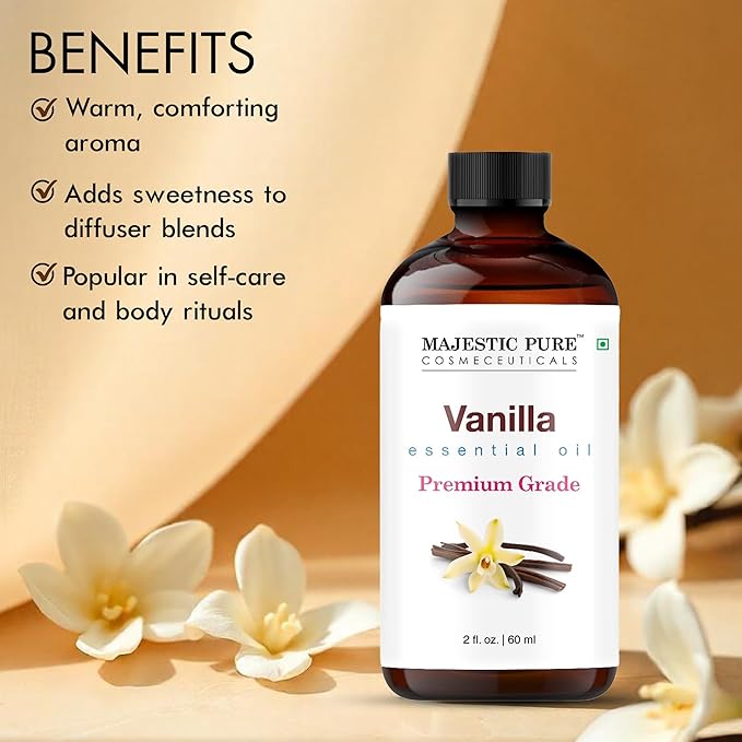 Majestic Pure Vanilla Essential Oil for Diffuser - 2 Fl Oz