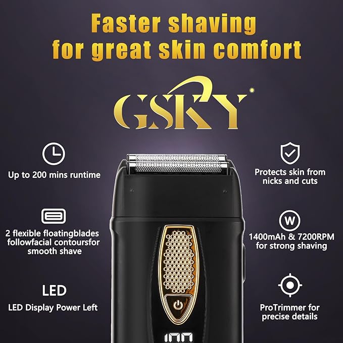 GSKY Mens Hair Clipper, Hair Cutting Kit, Beard Trimmer for Men