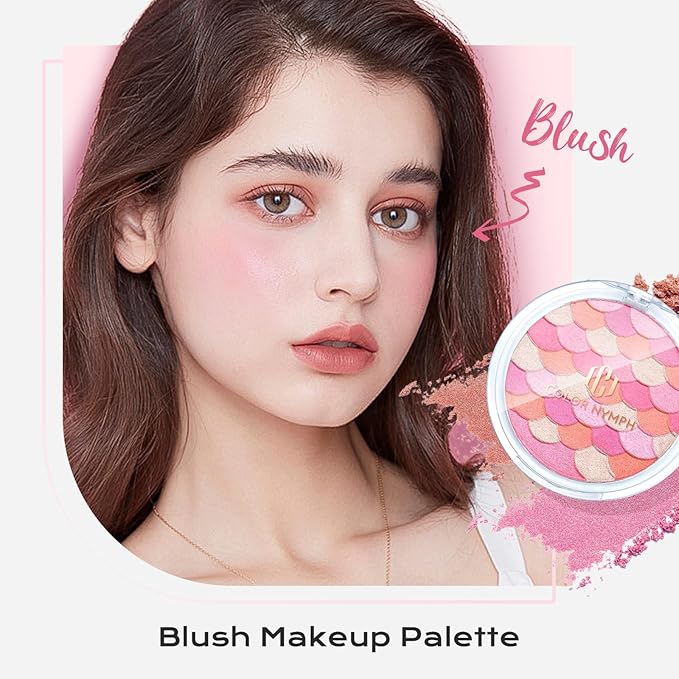 Color Nymph Blush and Highlighter Palette, Makeup Gift Set for Teens