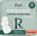 Rael Organic Cotton Cover Sanitary Pads for Women, Heavy (Overnight, 20 Ct)