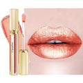 Peach Red Lipsticks for Women Metallic Glitter Lipstick Long Lasting