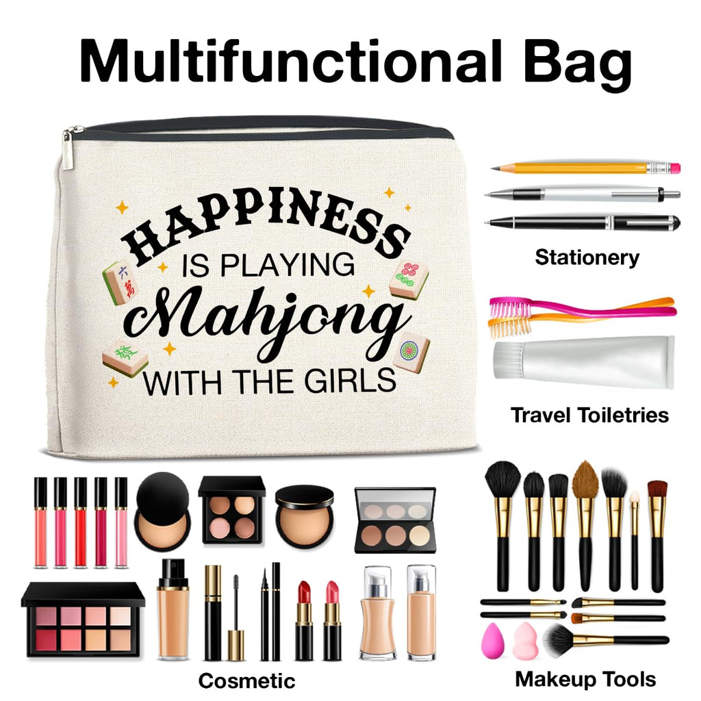 UPNEGE Mahjong Gifts Makeup Bag Accessories for Women Lovers Players