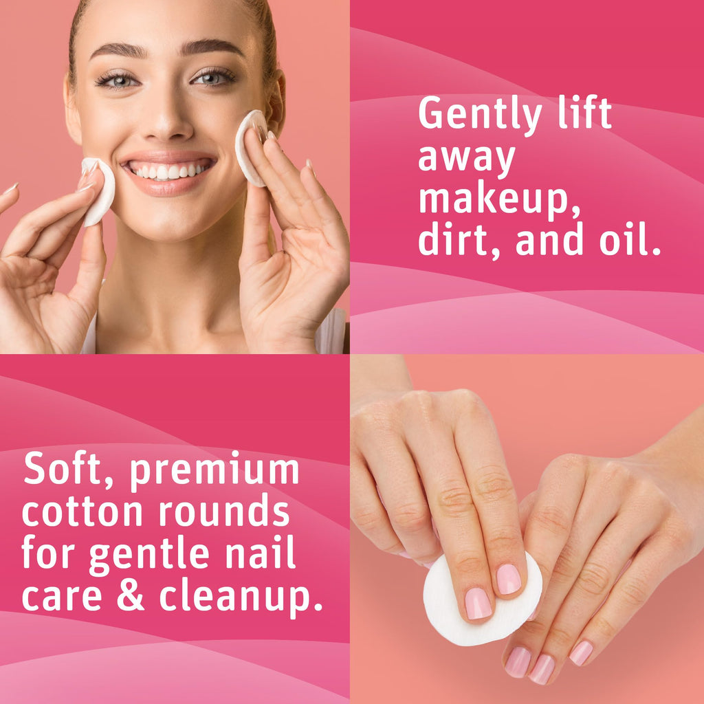 Simply Soft Hypoallergenic Exfoliating Dual Textured Cotton Rounds Pads, 80 Count (Pack of 6)