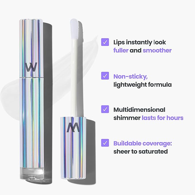 Wonderskin Lip Gloss - Clear Shine Top Gloss, Long Lasting Gloss