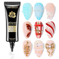 UNA GELLA 3D Gel Nail Art, 3D Nail Gel Sculpting G el Glue 15g 4 in 1 No Wipe Clear Nail Polish for Nails Tips, Chrome Powder, Nail Charms Gems, Drawing and DIY Nail Art Lamp Curing Needed